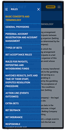 mostbet rules of the game